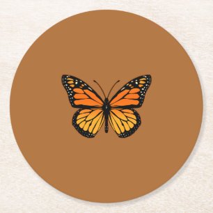 Monarch Butterfly Colours Round Paper Coaster