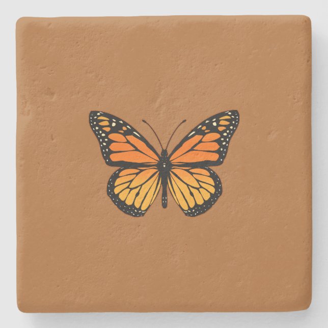 Monarch Butterfly Colours Stone Coaster (Front)