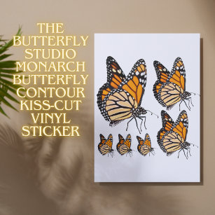 Monarch Butterfly Contour Kiss-cut Vinyl Sticker