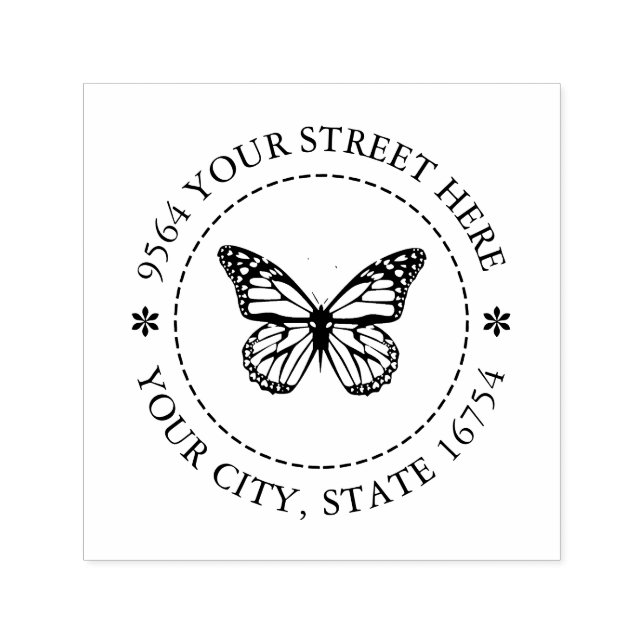Monarch Butterfly,Custom Address  Self-inking Stam Self-inking Stamp (Design)