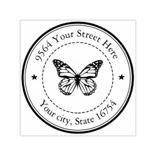 Monarch Butterfly,Custom Address Self-inking Stamp