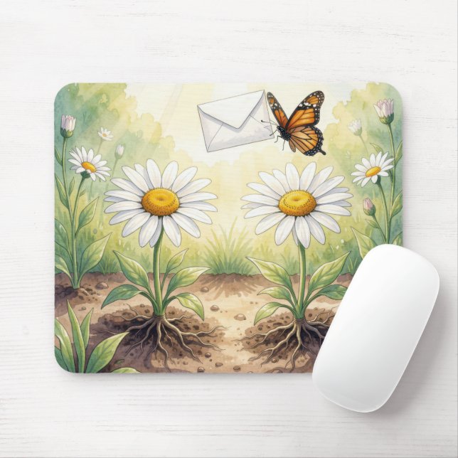 Monarch Butterfly Delivering Mail Mouse Mat (With Mouse)