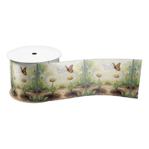 Monarch Butterfly Delivering Mail Satin Ribbon