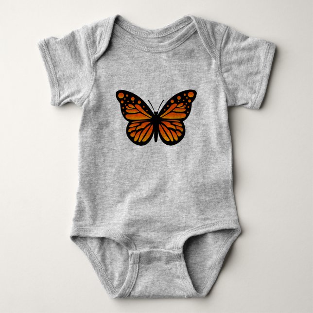 Monarch Butterfly Design - Baby Jersey Bodysuit (Front)