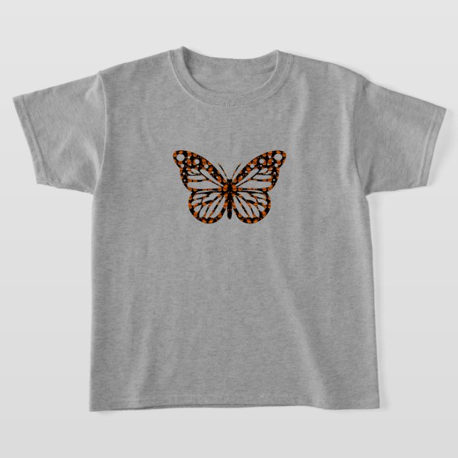 Monarch Butterfly Design - Girls' Basic T-Shirt (Laydown)
