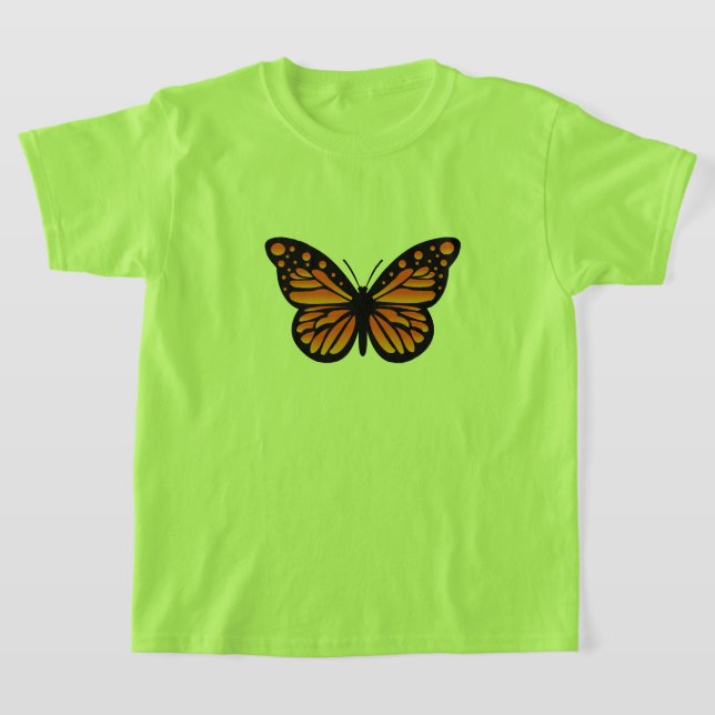 Monarch Butterfly Design - Girls' Basic T-Shirt (Laydown)