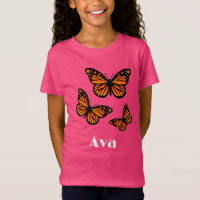 Monarch Butterfly Design - Girls' Fine Jersey T-Sh