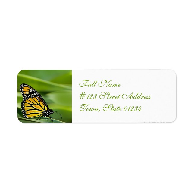 Monarch Butterfly Design Mailing Labels (Front)