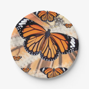 Monarch butterfly design paper plates