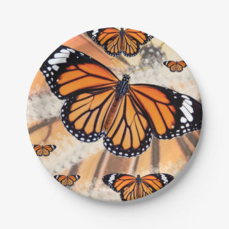 Monarch butterfly design paper plates