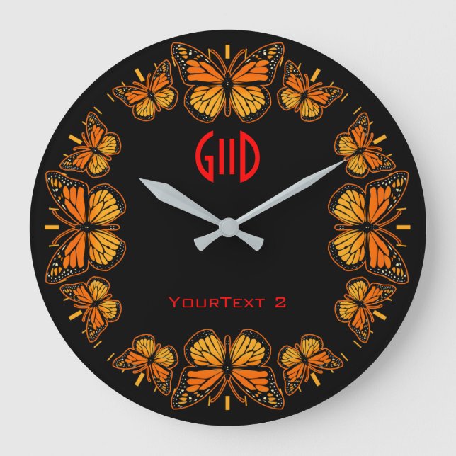 Monarch Butterfly Dial on a Large Clock (Front)