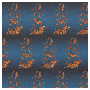 Monarch Butterfly Fabric (Light/Dark Blue)
