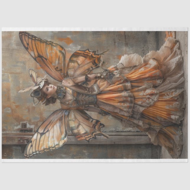 Monarch Butterfly Fairy Decoupage  Tissue Paper (Front)
