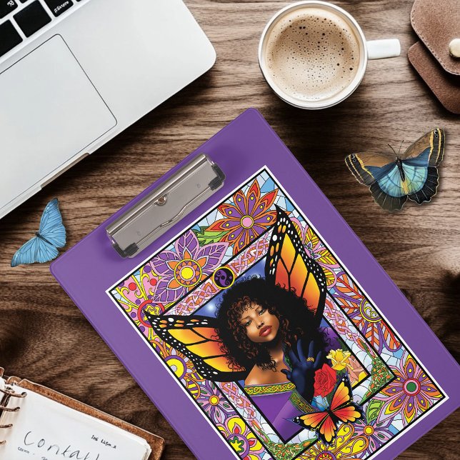 Monarch Butterfly Fairy Purple Floral Clipboard (Creator Uploaded)