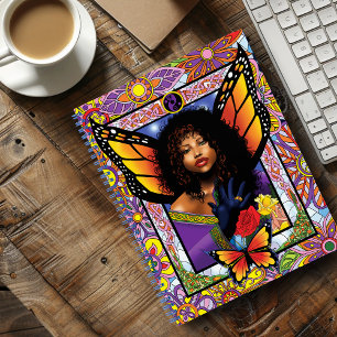 Monarch Butterfly Fairy Purple Floral Notebook