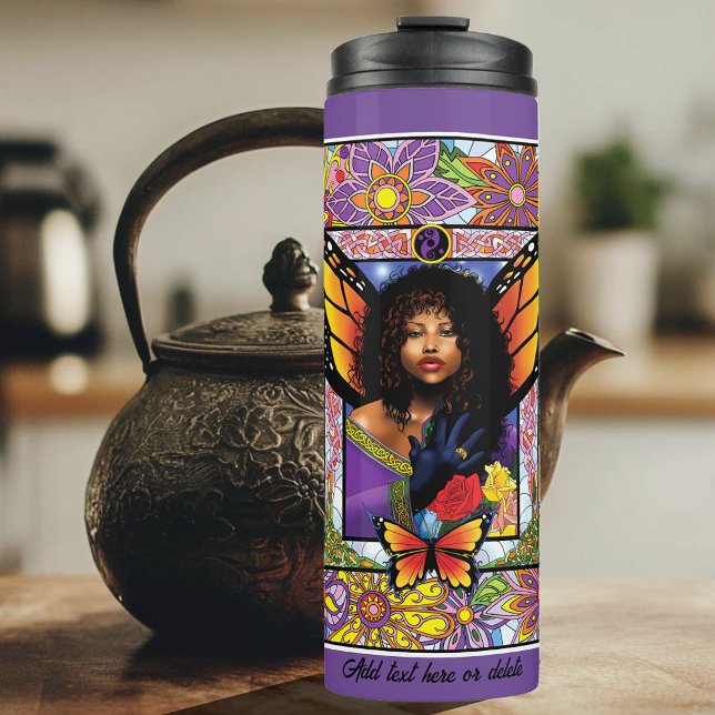 Monarch Butterfly Fairy Purple Floral Thermal Tumbler (Creator Uploaded)