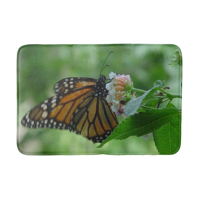 Monarch Butterfly Floral Bath Mat (Front)