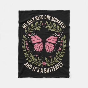Monarch Butterfly Floral Nature Quote Feminine Ins Fleece Blanket