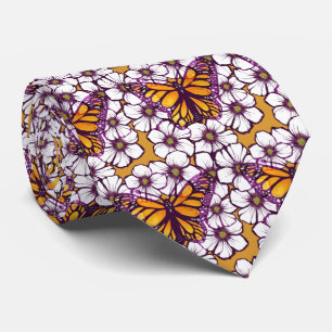 Monarch Butterfly Floral                           Tie