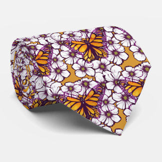 Monarch Butterfly Floral Tie