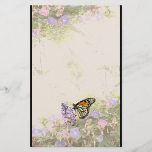 Monarch Butterfly Flowers Stationery