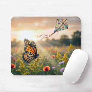 Monarch Butterfly Flying a Kite Mouse Mat