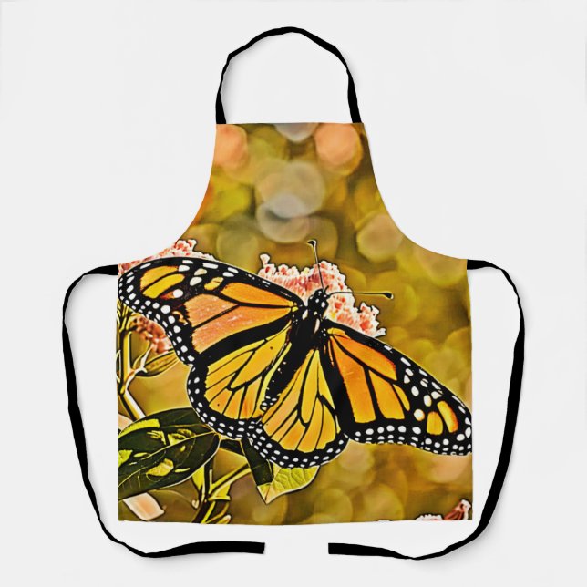  Monarch Butterfly Garden Art Apron (Front)