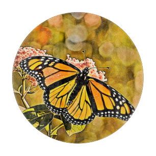Monarch Butterfly Garden Art Cutting Board
