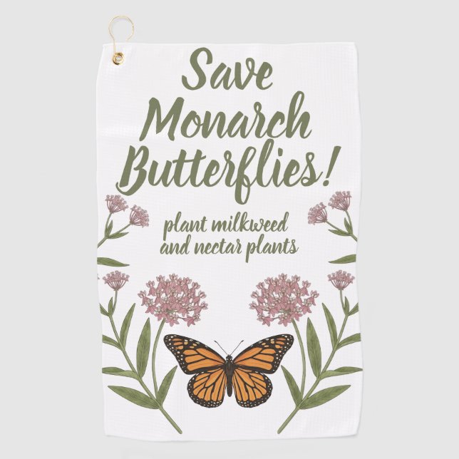 Monarch Butterfly  Golf Towel (Front)