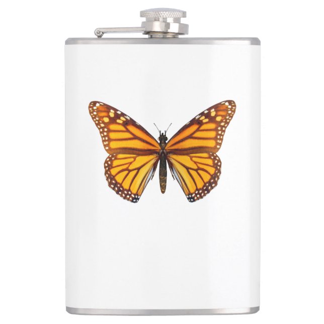 Monarch Butterfly Hip Flask (Front)