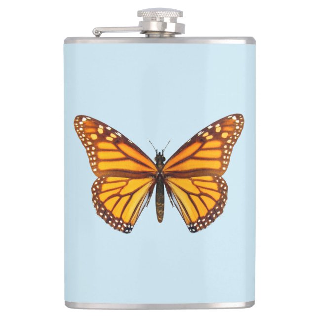 Monarch Butterfly Hip Flask (Front)