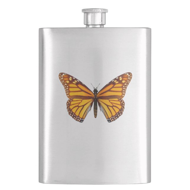 Monarch Butterfly Hip Flask (Front)