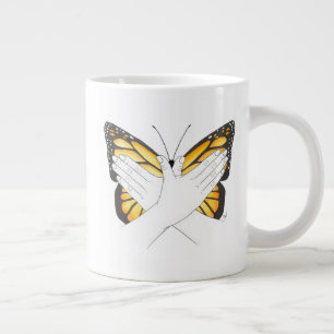 Monarch Butterfly In ASL Large Coffee Mug