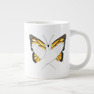 Monarch Butterfly In ASL Large Coffee Mug