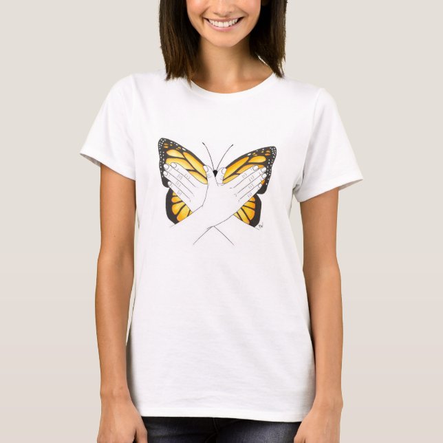 Monarch Butterfly In ASL T-Shirt (Front)