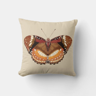 Monarch Butterfly in Brown, Rust and Cream Cushion