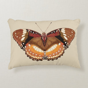 Monarch Butterfly in Brown, Rust and Cream Decorative Cushion