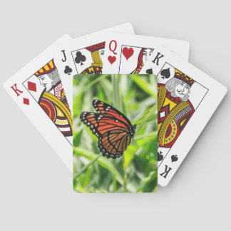 Monarch butterfly in flight playing cards