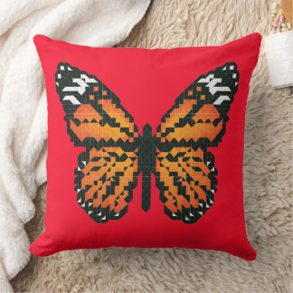 Monarch butterfly in polygon cushion