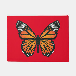 Monarch butterfly in polygon doormat