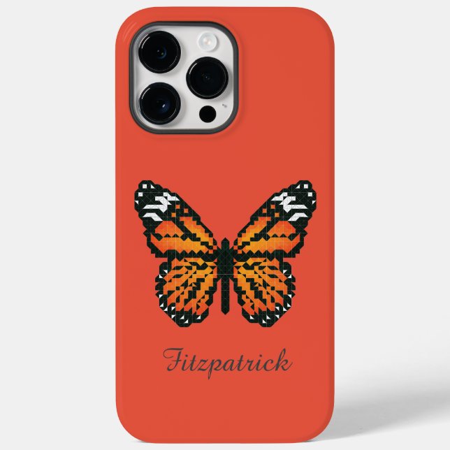 Monarch butterfly in polygon / Personalised name C Case-Mate iPhone Case (Back)