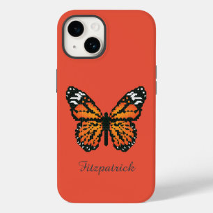 Monarch butterfly in polygon / Personalised name C Case-Mate iPhone 14 Case