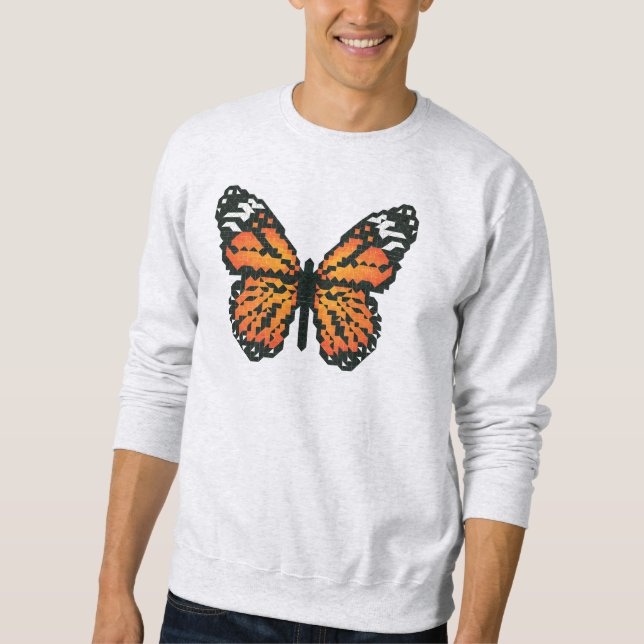 Monarch butterfly in polygon sweatshirt (Front)