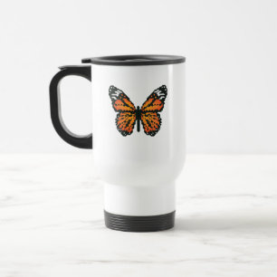 Monarch butterfly in polygon travel mug