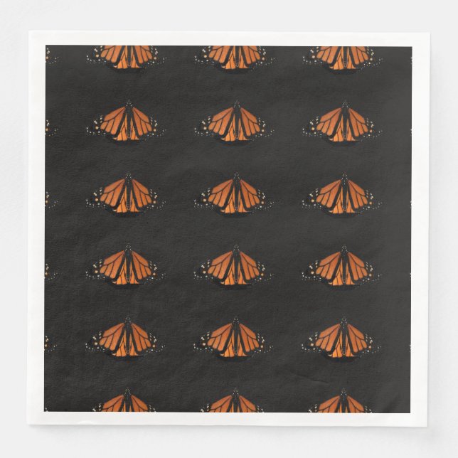 Monarch Butterfly  in the key of Orange Napkin (Front)
