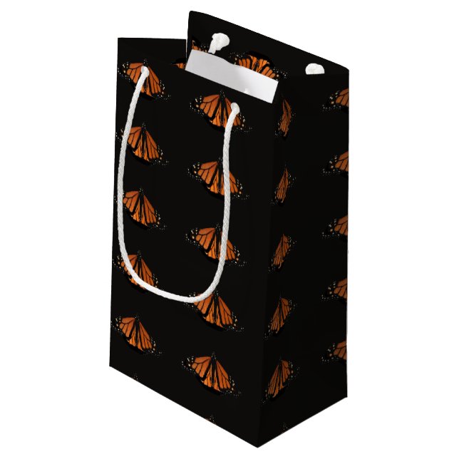 Monarch Butterfly  in the key of Orange Small Gift Bag (Back Angled)