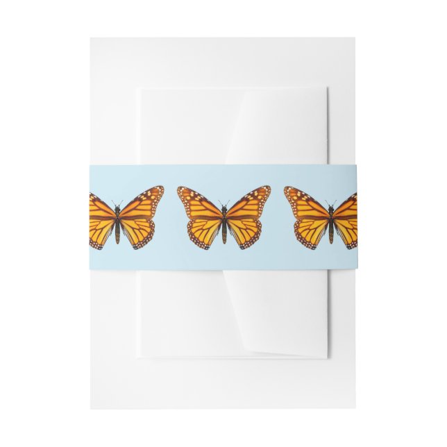 Monarch Butterfly Invitation Belly Band (Front Example)
