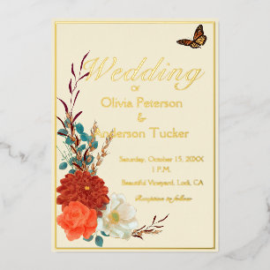 Monarch Butterfly Ivory and Fall Floral Wedding