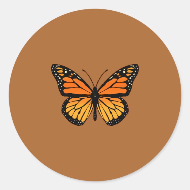 Monarch Butterfly Joy Classic Round Sticker (Front)