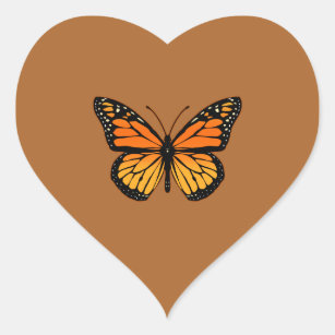 Monarch Butterfly Joy Heart Sticker